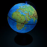 Глoбус физико-политический рельефный "Классик Евро", диаметр 250 мм, с подсветкой от батареек, фото 2