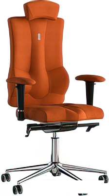 Кресло Kulik System Elegance+ азур/хром с подголовником (оранжевый), фото 2