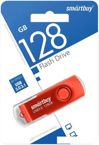 USB Flash SmartBuy Twist 128GB (красный) - фото 1 - id-p225571743
