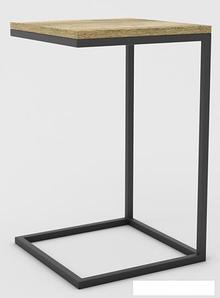 Приставной столик Hype Mebel Лайт 40x40 (черный/дуб галифакс натуральный)