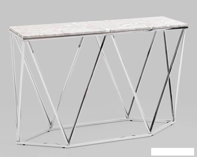 Консольный стол Stool Group Авалон 122x41 (серый мрамор/сталь серебро) - фото 1 - id-p225571897