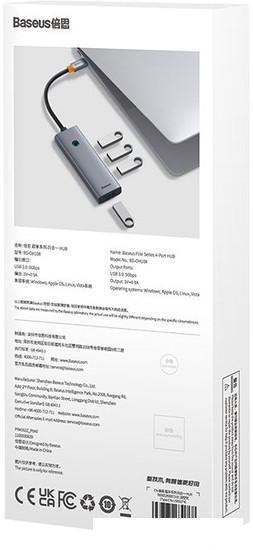 USB-хаб Baseus Flite Series 4-Port USB-C Hub B0005280A813-03 - фото 8 - id-p225739322