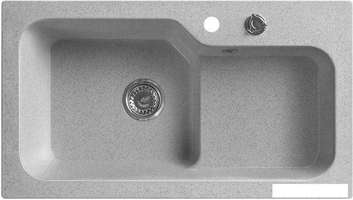 Кухонная мойка Belux SG-REC-HALF-8045-01 (олово светло-серый), фото 2