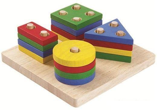Сортер Plan Toys Доска с геометрическими фигурами 2403 - фото 1 - id-p225738035
