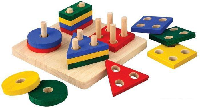 Сортер Plan Toys Доска с геометрическими фигурами 2403 - фото 3 - id-p225738035