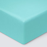 Простыня на резинке 200*200*23 бирюзовая сатин Моноспейс ECOTEX, фото 4