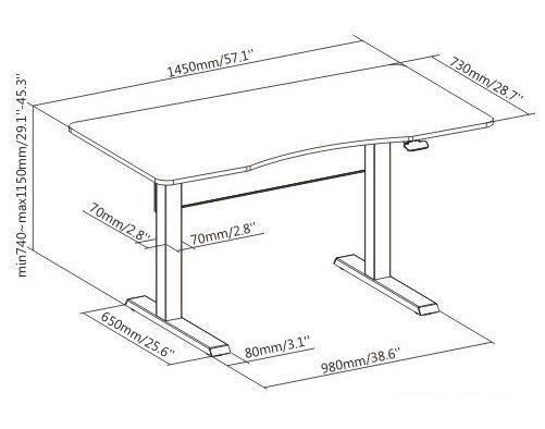 Стол для работы стоя ErgoSmart Air Desk S (белый) - фото 10 - id-p224897053