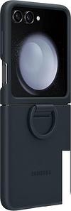 Чехол для телефона Samsung Silicone Case with Ring Z Flip5 (темно-синий)