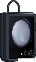 Чехол для телефона Samsung Silicone Case with Ring Z Flip5 (темно-синий), фото 2