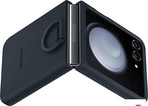 Чехол для телефона Samsung Silicone Case with Ring Z Flip5 (темно-синий), фото 3