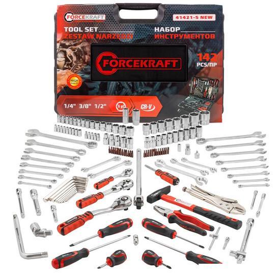 Универсальный набор инструментов ForceKraft FK-41421-5 New (142 предмета) - фото 2 - id-p225738140