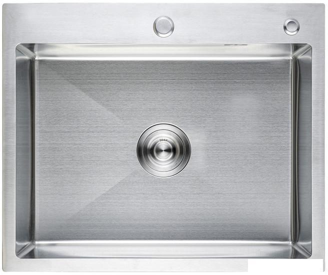 Кухонная мойка AKS Прямоугольная 60x50 (сатин никель) - фото 2 - id-p225738185