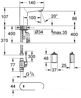 Смеситель Grohe Euroeco Cosmopolitan E 36271000, фото 2