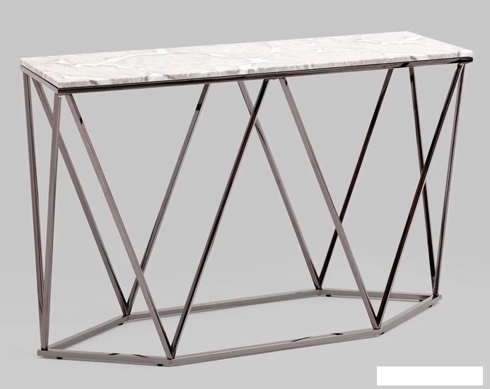 Консольный стол Stool Group Авалон 122x41 (серый мрамор/сталь темный хром) - фото 1 - id-p225570489