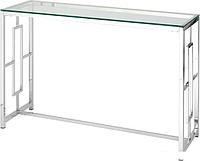 Консольный стол Stool Group Бруклин 120x40 (прозрачное стекло/сталь серебристый)
