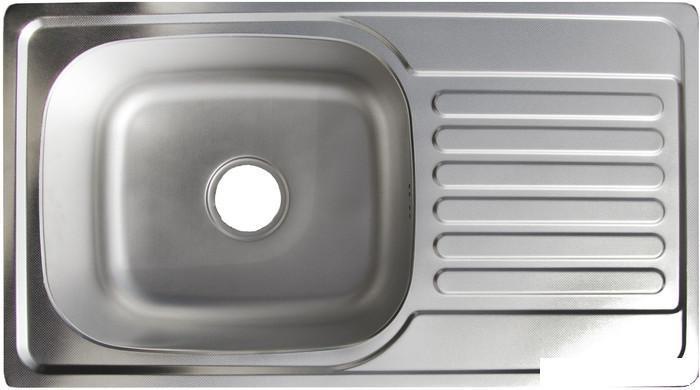 Кухонная мойка AKS Прямоугольная 76x42 (матовый хром), фото 2