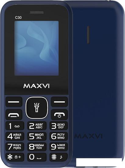 Кнопочный телефон Maxvi C30 (синий)