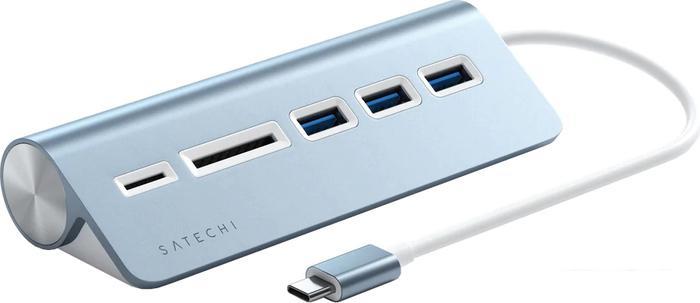 USB-хаб Satechi USB-C Combo Hub ST-TCHCRB (голубой) - фото 1 - id-p225570729
