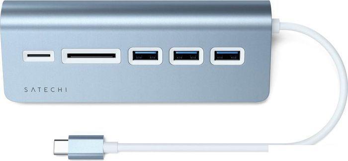 USB-хаб Satechi USB-C Combo Hub ST-TCHCRB (голубой) - фото 2 - id-p225570729