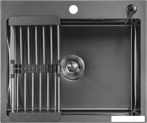Кухонная мойка Saniteco 6050 Nano (с сифоном, дозатором и коландером), фото 2