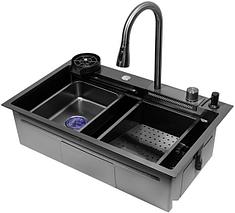 Кухонная мойка ARFEKA Eco AR PVD Nano 75x45 (черный), фото 2