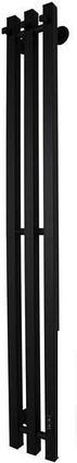 Полотенцесушитель Маргроид Ferrum Inaro СНШ 120x6 3 крючка профильный (черный матовый, таймер справа, фото 2