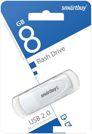 USB Flash SmartBuy Scout 8GB (белый) - фото 1 - id-p225722280