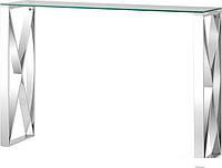 Консольный стол Stool Group Кросс 115x30 (стекло/сталь/серебристый)
