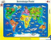 Мозаика/пазл Ravensburger Карта мира с животными