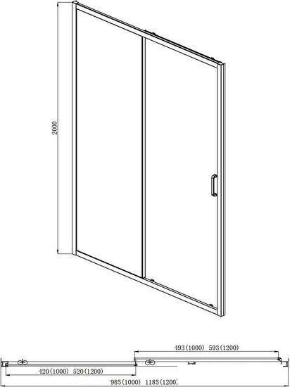 Душевая дверь Aquatek 120x200 AQNAA6121-120 (хром/прозрачное стекло) - фото 4 - id-p225571219