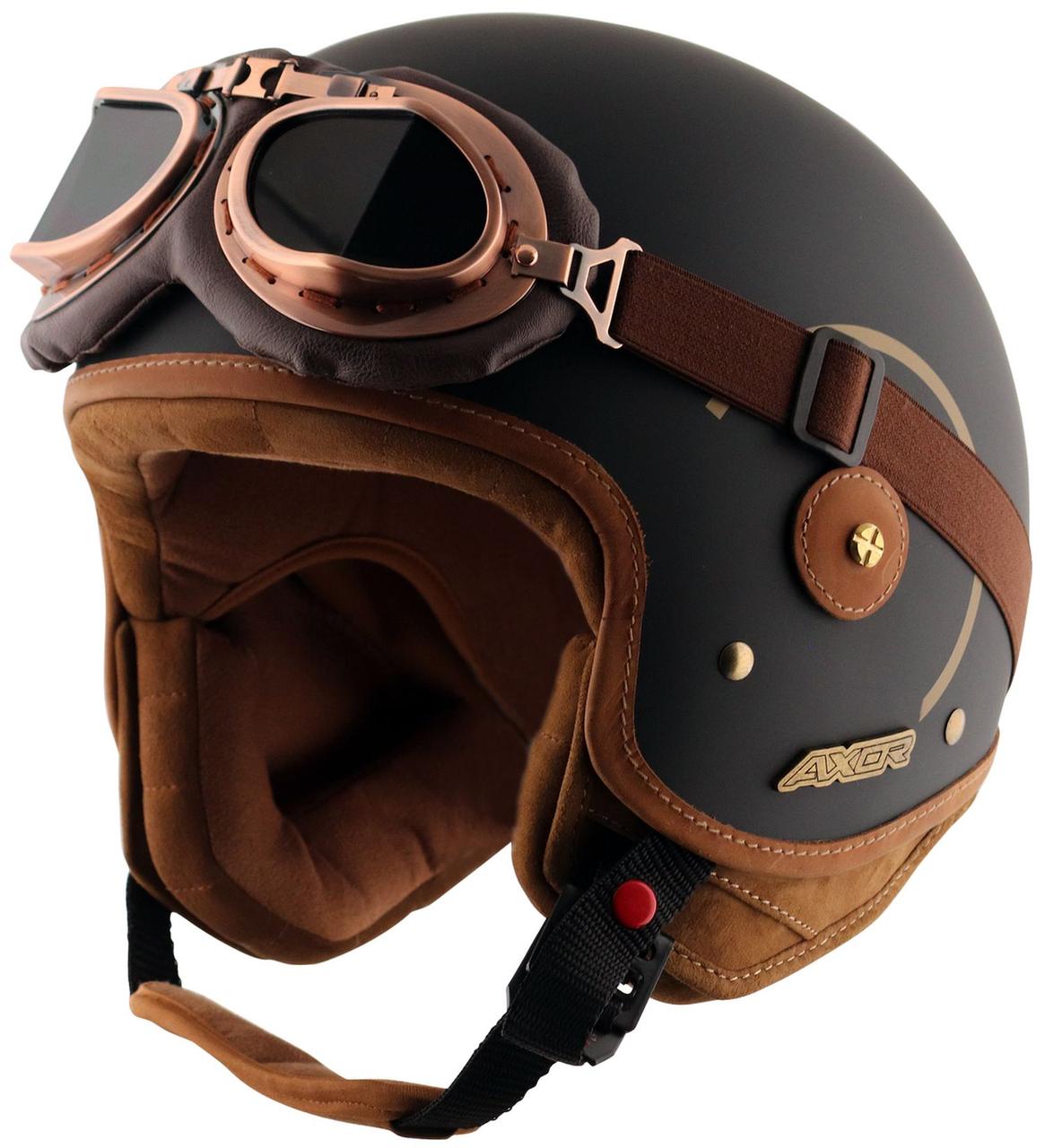 Шлем AXOR JET CHE RUIN-E, цвет чёрный матовый - фото 1 - id-p225768100