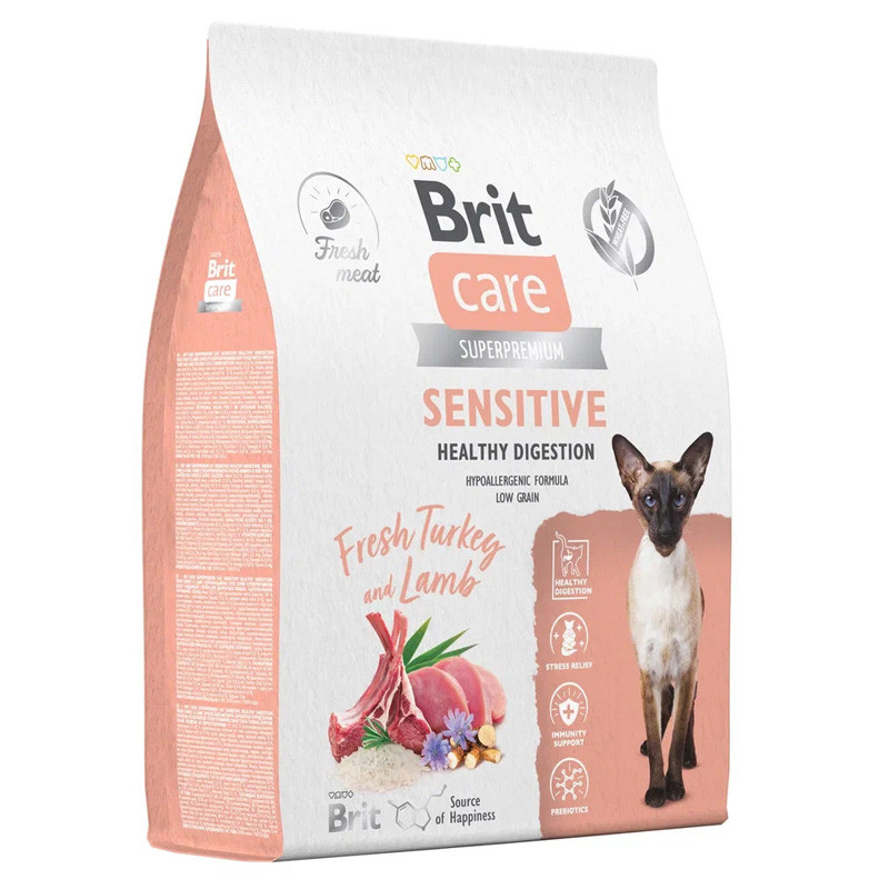 Brit Care Cat Sensitive Healthy Digestion (индейка и ягнёнок), 7 кг - фото 1 - id-p225768398
