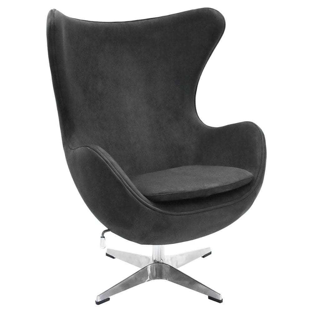 Кресло EGG STYLE CHAIR графит, искусственная замша - фото 1 - id-p158117813
