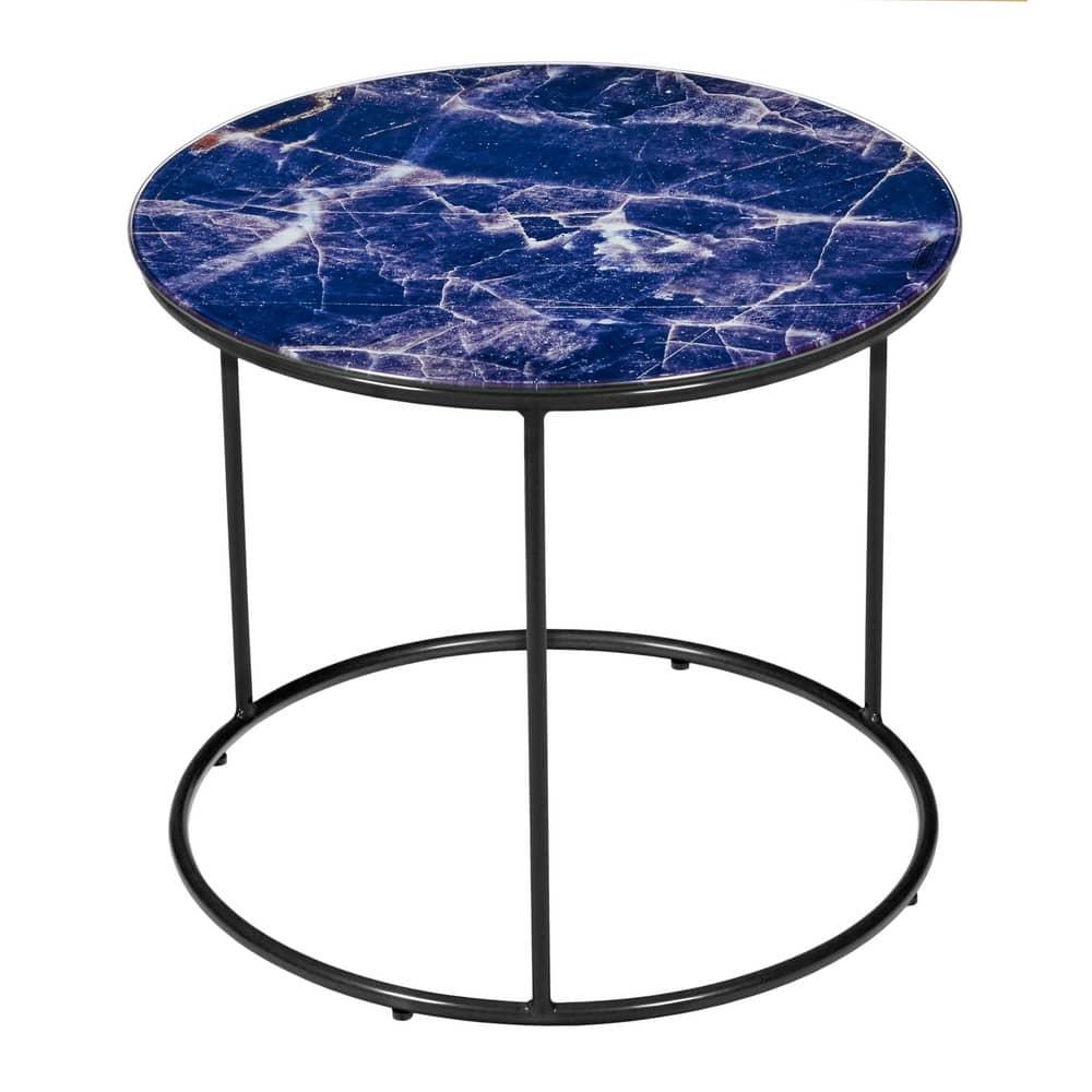 Набор кофейных столиков Tango темно-синий с чёрными ножками, 2шт - фото 3 - id-p170522870