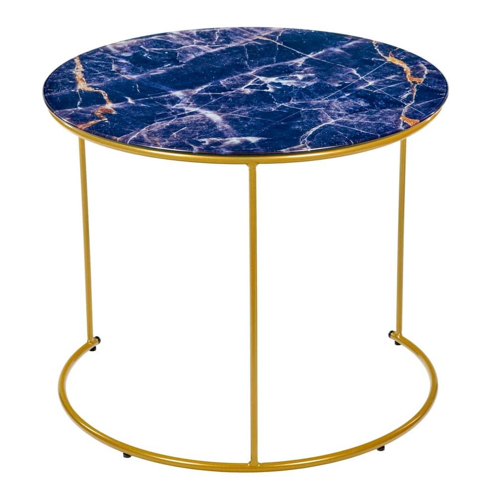 Набор кофейных столиков Tango темно-синий с ножками матовое золото, 2шт - фото 2 - id-p170522871