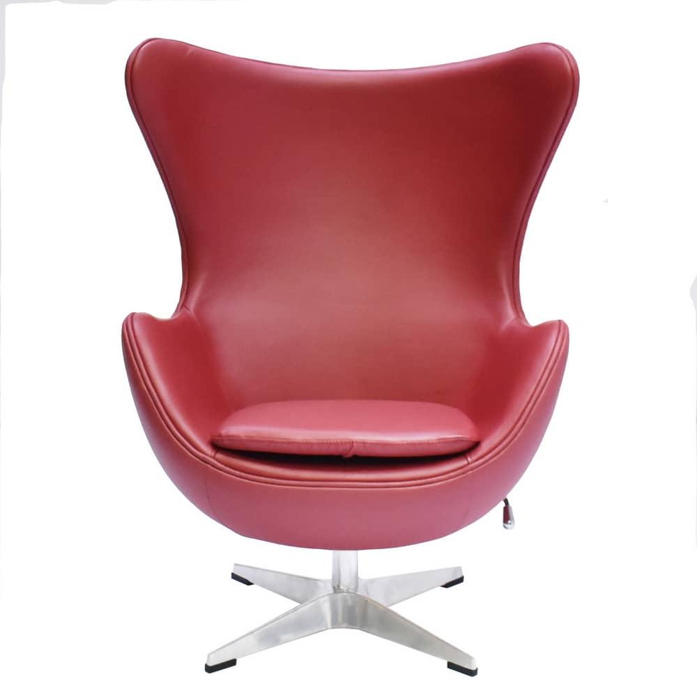 Кресло EGG STYLE CHAIR красный, натуральная кожа - фото 2 - id-p171012832