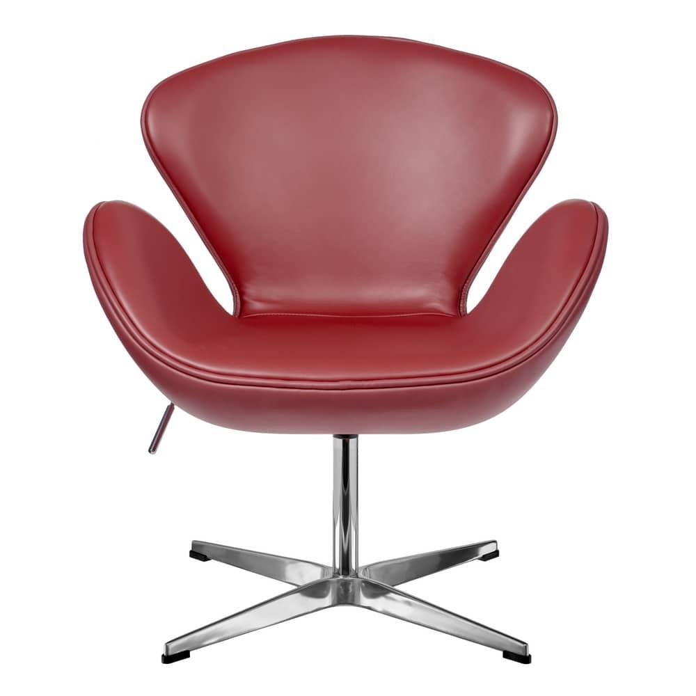 Кресло SWAN STYLE CHAIR красный, натуральная кожа - фото 2 - id-p178456106