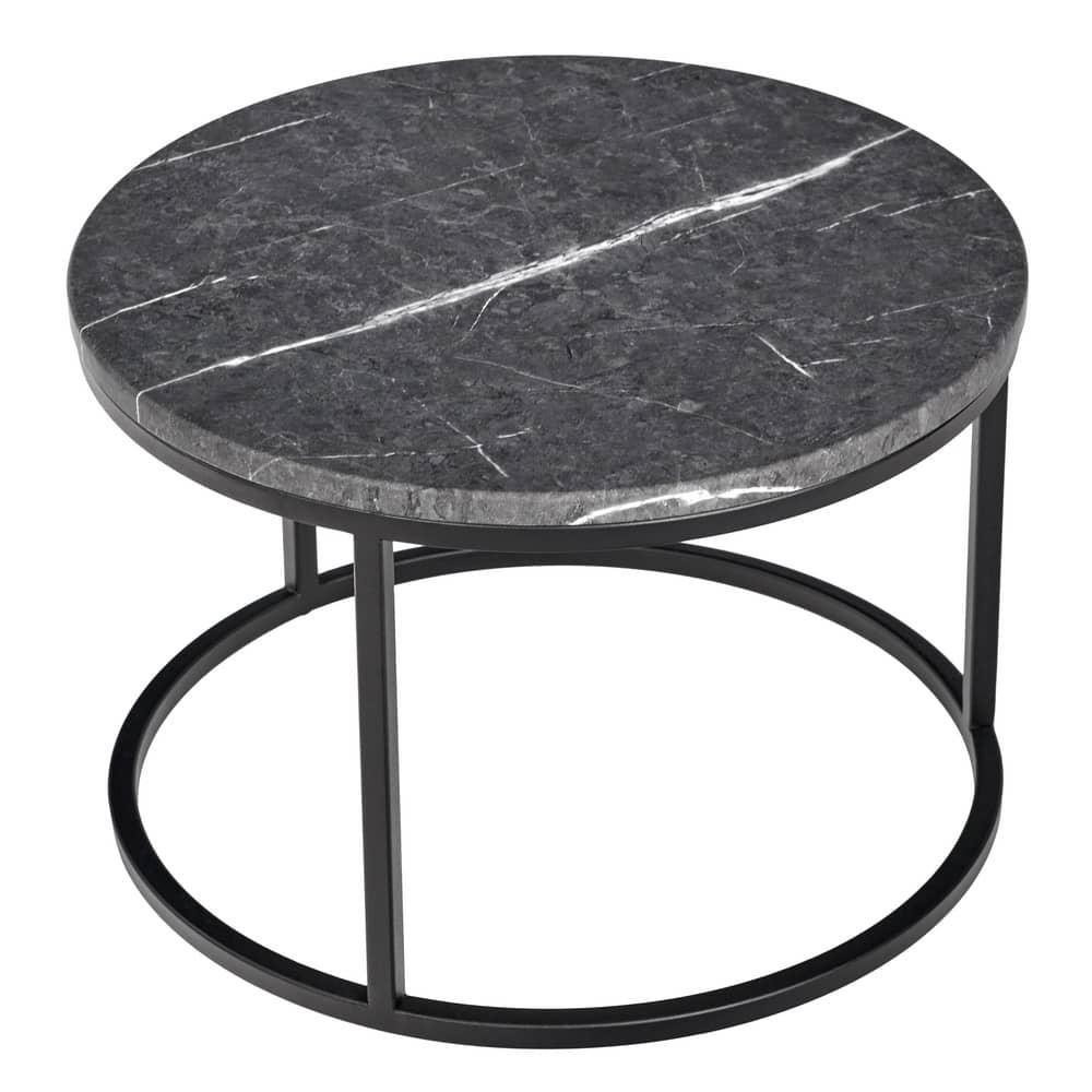 Набор кофейных столиков Tango серый мрамор с чёрными ножками, 2шт - фото 6 - id-p188672681