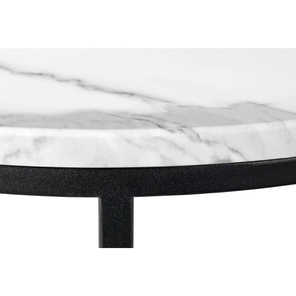 Набор кофейных столиков Tango белый мрамор с чёрными ножками, 2шт - фото 5 - id-p188672682