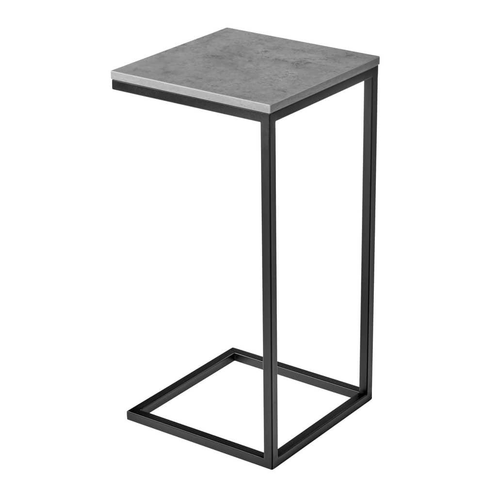 Придиванный столик Loft 35х35 Бетон Чикаго с чёрными ножками - фото 1 - id-p188672683
