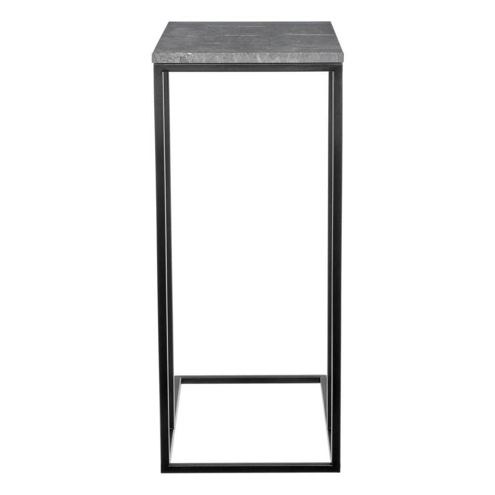 Придиванный столик Loft 50x30см, серый мрамор с чёрными ножками - фото 4 - id-p189683130