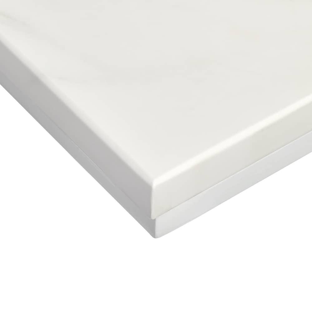 Придиванный столик Loft 50x30см, белый мрамор с белыми ножками - фото 5 - id-p189683132
