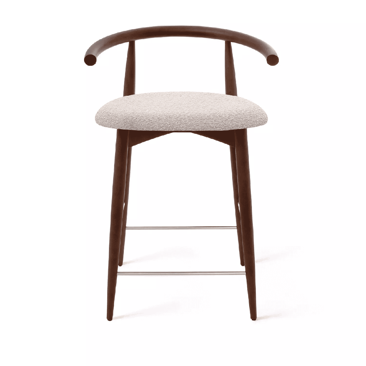 Полубарный стул Fabricius, натуральный бук, тонированный коричневым лаком, шенилл - фото 2 - id-p218804246