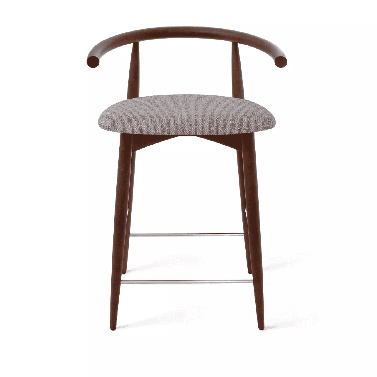 Полубарный стул Fabricius, натуральный бук, тонированный коричневым лаком, шенилл темно-серый - фото 2 - id-p218804269