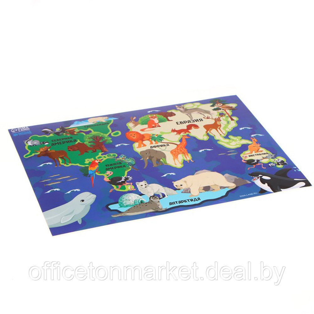 Настольное покрытие для лепки "Карта мира", разноцветный - фото 2 - id-p225775737