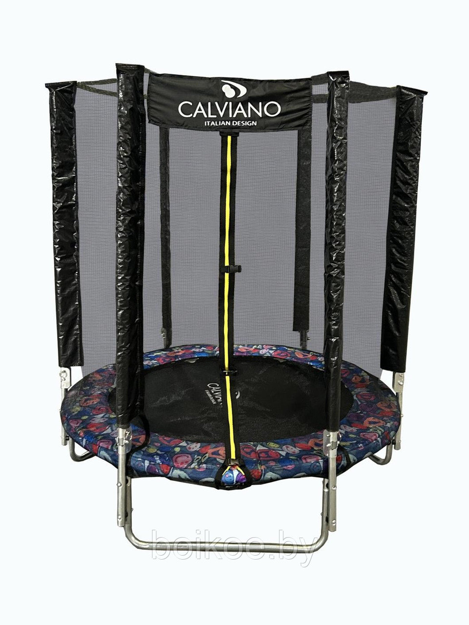 Батут пружинный с сеткой Calviano smile 183 см - 6 ft складной