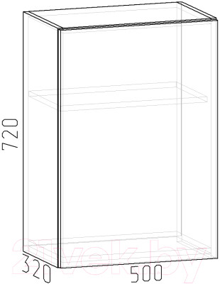 Шкаф навесной для кухни Интермебель Микс Топ ШН 720-4-500 50см - фото 3 - id-p225781279