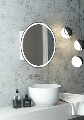 Шкаф с зеркалом для ванной Континент Torneo White Led D 600 - фото 5 - id-p225786260