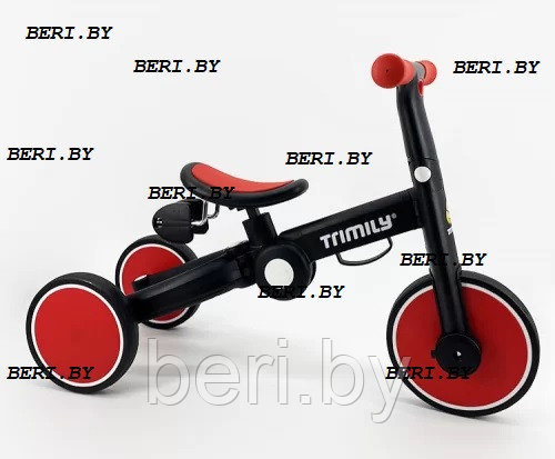 T801 Детский велосипед беговел 2в1 DELANIT, съемные педали, красный - фото 6 - id-p225786657