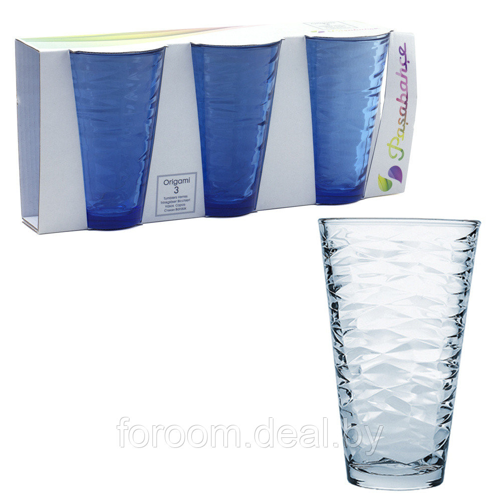 Набор стаканов 340 мл (3 шт.) Pasabahce Origami 52660 1090014 - фото 1 - id-p225787157